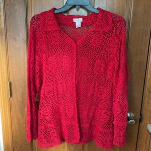 SOLD - Crochet Sweater Top 2X Monroe and Main